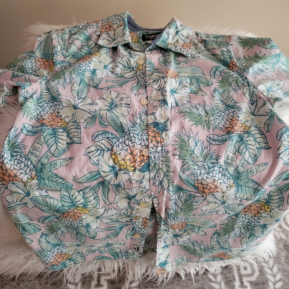 OshKosh size 12 Hawaiian print button down shirt